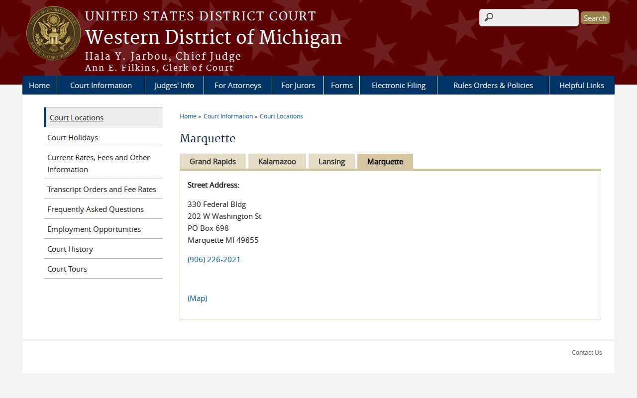 Delta County court records Western District Northern Division Marquette courthouse